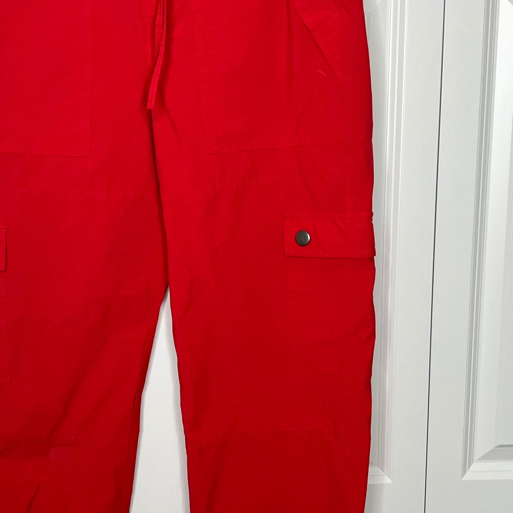 Cabi Cargo Jogger Pants Red Pull On Utility Pants Size Medium - Picture 3 of 10